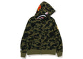 BAPE PONR 1st Camo Shark Full Zip Hoodie Green